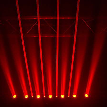 Pack LASER Bar 8X500 Red (la paire) + Flight case Evolite