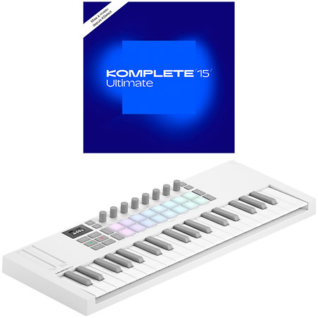 Novation Launchkey Mini 37 MK4 White + Komplete 15 Ultimate upgrade