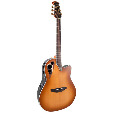 CDX40 PB G Guitar Celebrity Elite Deluxe Deep Contour Peach Burst Satin Ovation