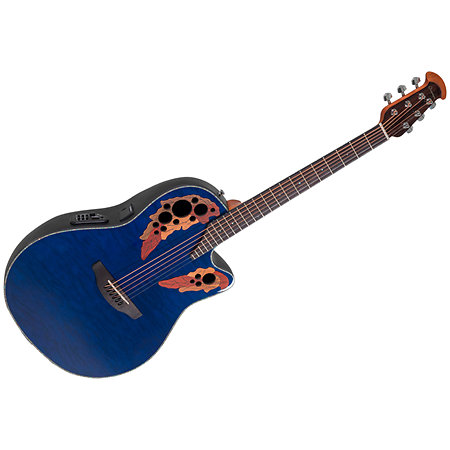CE44P 8TQ G Guitar Celebrity Elite Plus Mid Cutaway Blue Transparent Quilt Ovation