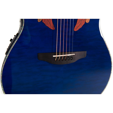 CE44P 8TQ G Guitar Celebrity Elite Plus Mid Cutaway Blue Transparent Quilt Ovation