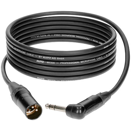 Klotz Câble Jack mâle TRS coudé / XLR mâle, 3m