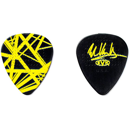 Dunlop EVHPT04 Eddie Van Halen Black and Yellow Boîte de 6