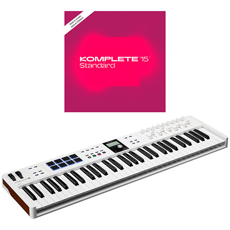 Arturia KeyLab Essential MK3 61 White + Komplete 15 Standard Upgrade