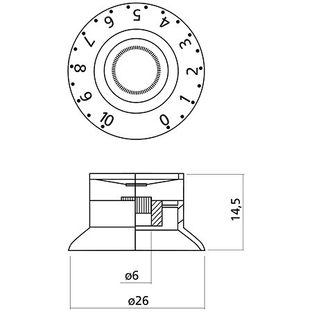 Yellow Parts EZ2215B Boutons de potentiomètre type SG noir (lot de 3)