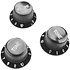 EZ1215B Boutons de potentiomètre type Stratocaster noir (lot de 3) Yellow Parts