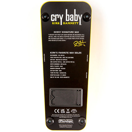 KH95Y Kirk Hammett Signature Cry Baby Wah Yellow Sparkle Limited  Edition Dunlop