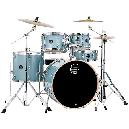 VE5294FTVJ Venus 22" 5 Fûts Aqua Blue Sparkle + Pack 3 Cymbales Mapex