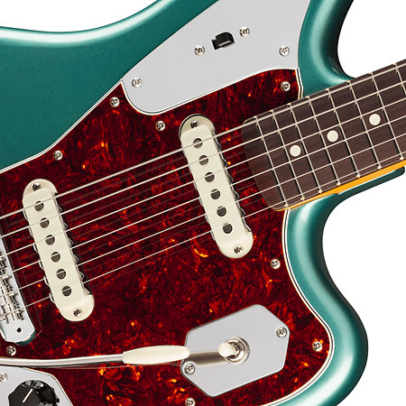American Professional Classic Jaguar SS RW Faded Sherwood Green Metallic + Housse Fender