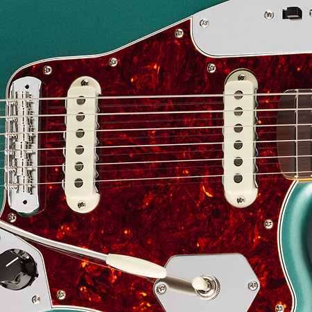 American Professional Classic Jaguar SS RW Faded Sherwood Green Metallic + Housse Fender