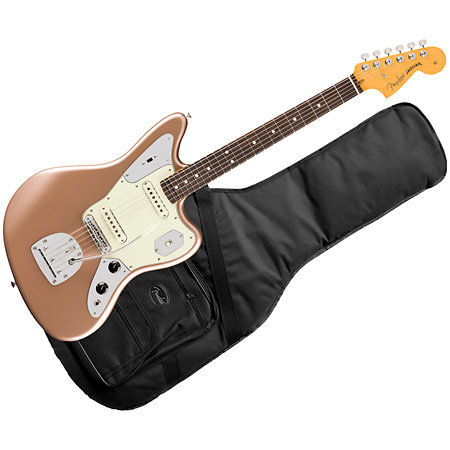 American Professional Classic Jaguar SS RW Faded Firemist Gold + Housse Fender