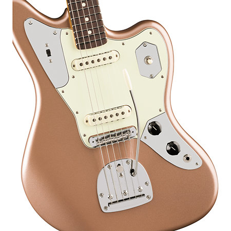 American Professional Classic Jaguar SS RW Faded Firemist Gold + Housse Fender