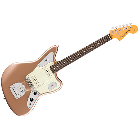 American Professional Classic Jaguar SS RW Faded Firemist Gold + Housse Fender