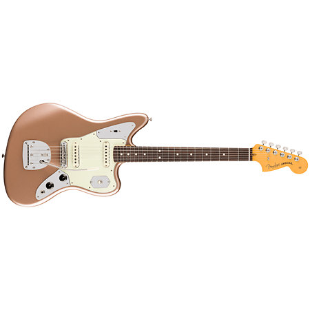 American Professional Classic Jaguar SS RW Faded Firemist Gold + Housse Fender