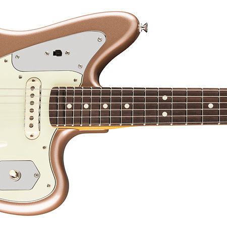 American Professional Classic Jaguar SS RW Faded Firemist Gold + Housse Fender
