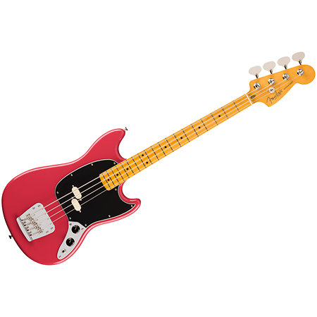 American Professional Classic Mustang Bass Split Single MN Faded Dakota Red + Housse Fender