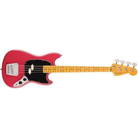 American Professional Classic Mustang Bass Split Single MN Faded Dakota Red + Housse Fender