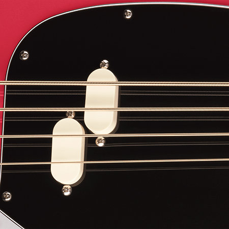 American Professional Classic Mustang Bass Split Single MN Faded Dakota Red + Housse Fender