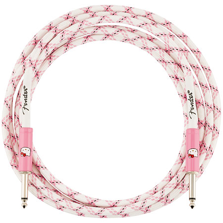 Fender Fender x Hello Kitty White/Pink Woven Cable 10'