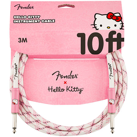 Fender Fender x Hello Kitty White/Pink Woven Cable 10'