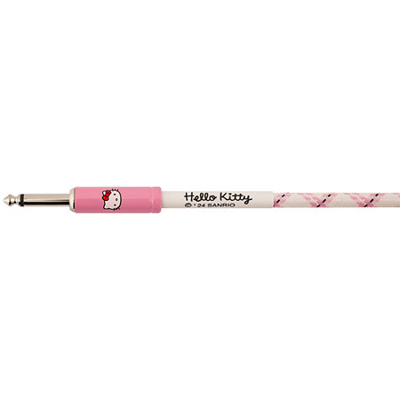 Fender x Hello Kitty White/Pink Woven Cable 10' Fender