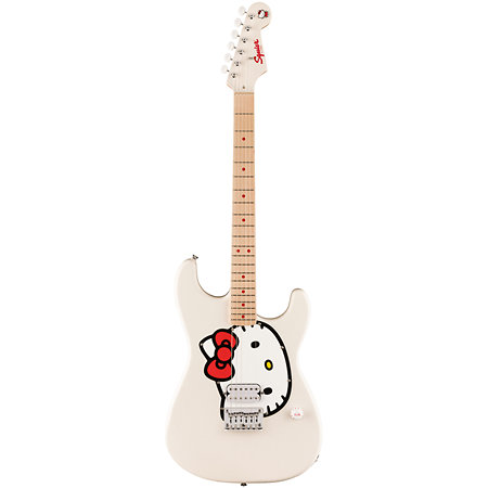 Fender x Hello Kitty Limited Edition 50th Stratocaster H MN White + Housse Squier by FENDER