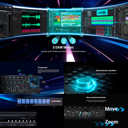 P1-M + D4-T Surface de contrôle + Afficheur OLED Icon Pro Audio