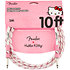 Fender x Hello Kitty White/Pink Woven Cable 10' Fender