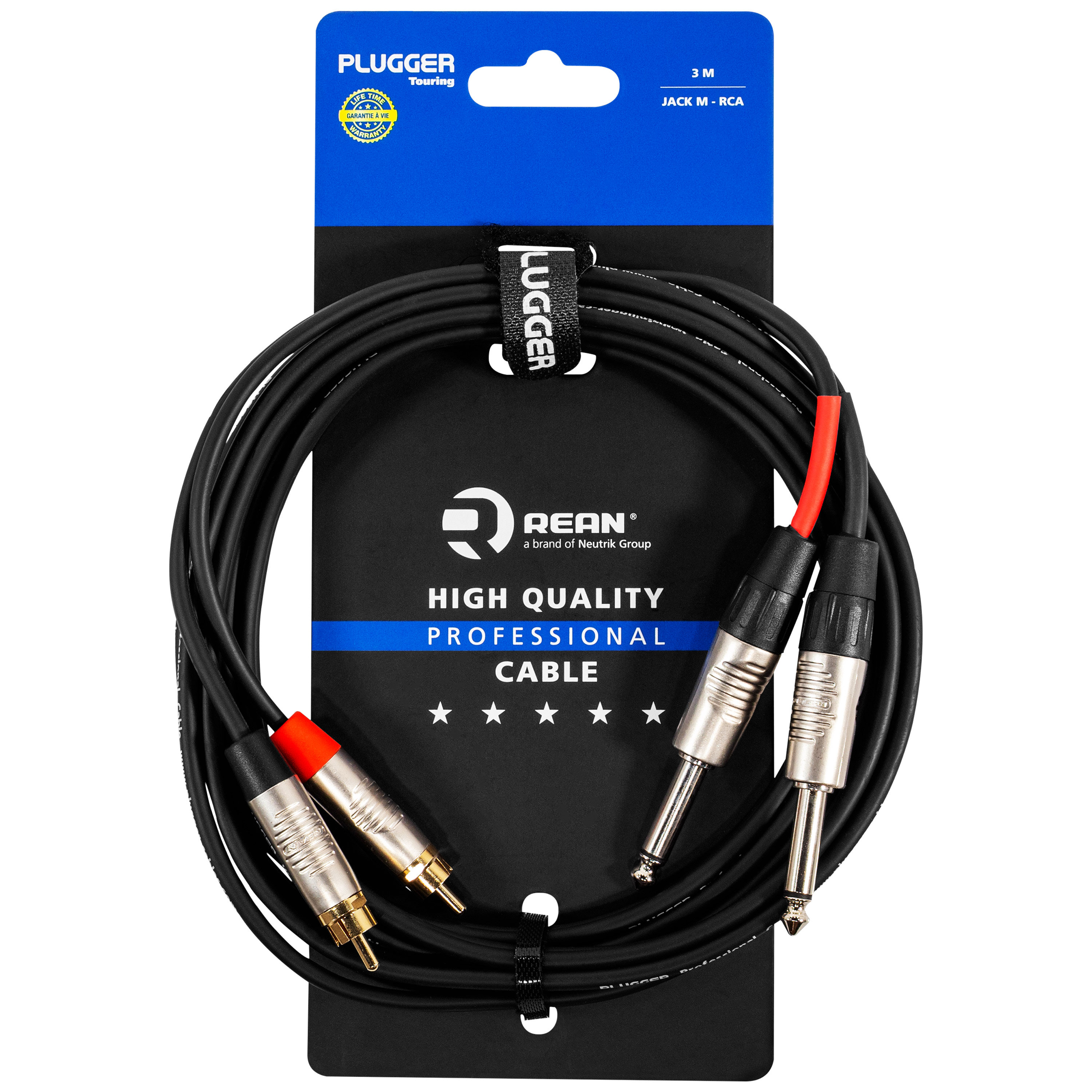 Pronomic Stage JM2JS-3 Audiokabel 3,5mm Stereo-Klinker / 2x 6,3mm Mono-Klinker 3m zwart