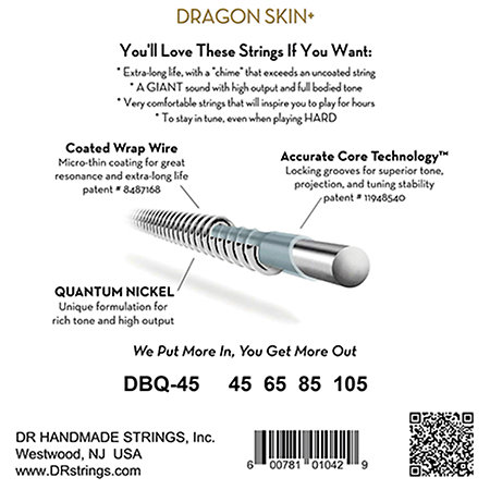 DRAGON SKIN+ Medium 45-105 DR Strings