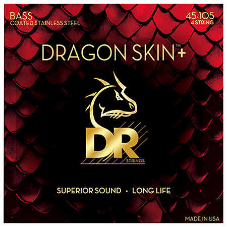 DR Strings Dragon Skin+ Stainless Steel Medium 45-105