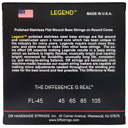 Legend Polished Flatwound Medium 45-105 DR Strings