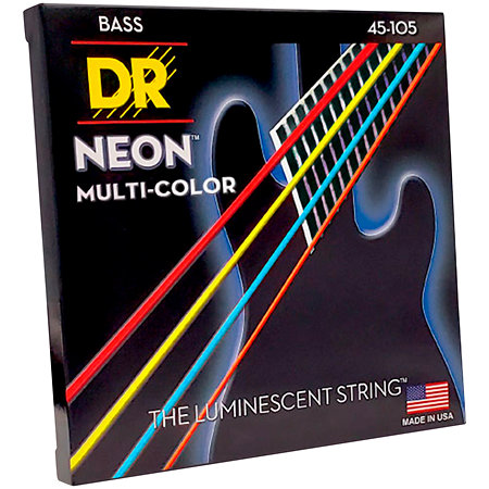 DR Strings Hi-Def Neon Multi-color Medium 45-105