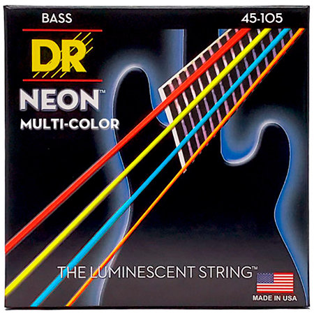 DR Strings Hi-Def Neon Multi-color Medium 45-105