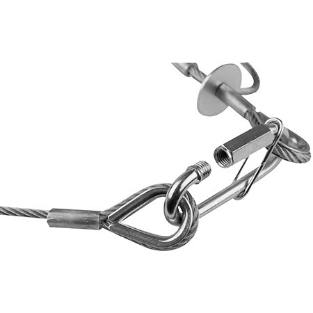 Safety Cable 4 mm - BGV-C1 100 cm Argent Showgear