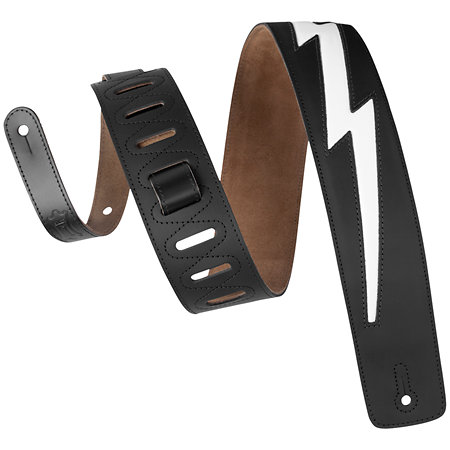 Levy s DM2-BLK Leather Deluxe Lightning Bolt Black