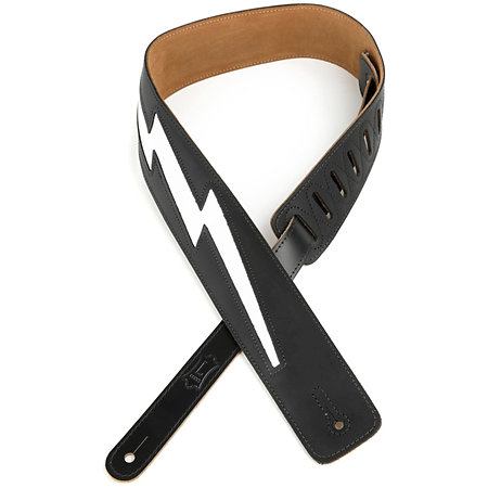 Levy s DM2-BLK Leather Deluxe Lightning Bolt Black