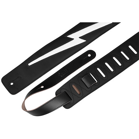 DM2-BLK Leather Deluxe Lightning Bolt Black Levy s