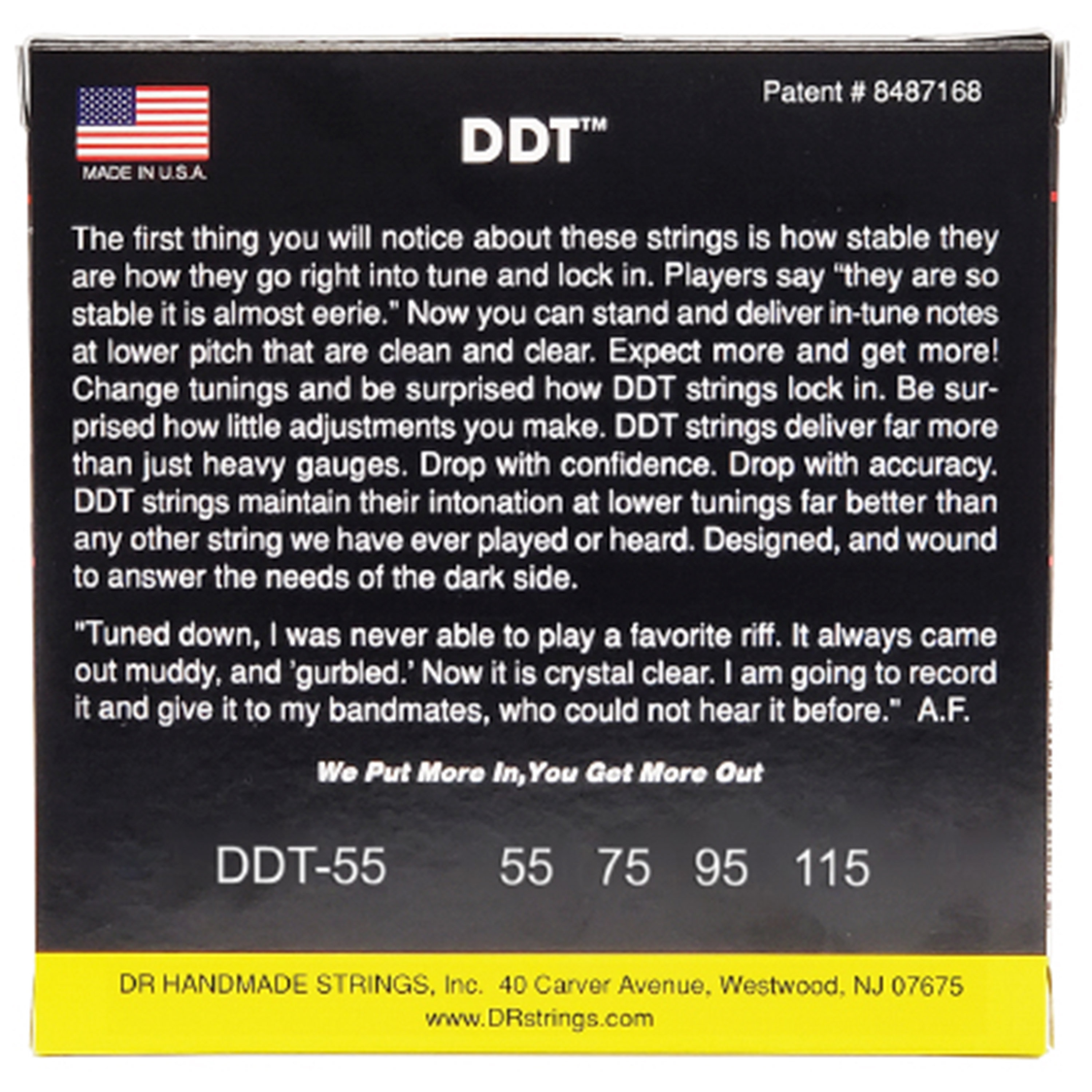 DR Strings DDT Basse Extra Heavy 55-115 - Cordes guitare SonoVente.com