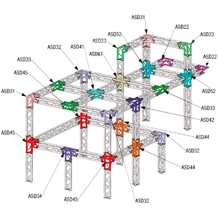 ASD ASD 21 Angle structure triangulaire 2 départs 60 degrés 0,80m x 0,80m