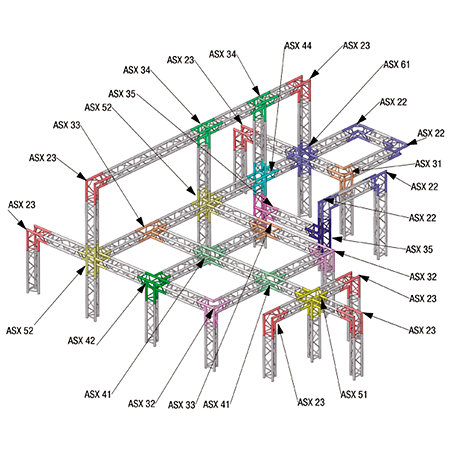 SX 29350 Structure triangulaire 290mm x 3m50 ASD