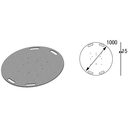 ASD EML 359 Embase lourde diamètre 1000mm