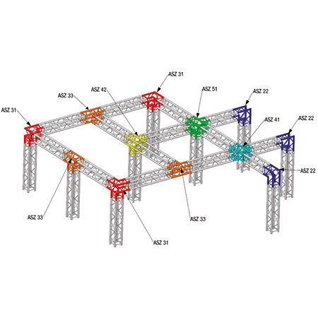 ASD ASZ 20 Angle structure carrée 2 départs 45 degrés 1m x 1m