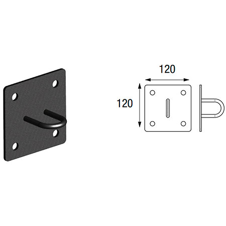 SU E Platine pour élingue ou chaîne 120 x 120 mm ASD