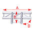 AE X33 / Angle 3 départs 90 degrés à plat longueur 0m50 x 0m71 ASD