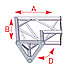 ASD 1522 / Angle 2 départs 90 degrés horizontal longueur  0m25 x 0m25 ASD