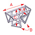 ASD 1542 / Angle vertical 4 départs 90 degrés pied longueur 0m25 x 0m25 x 0m35 ASD