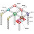 ASD 1551 Angle structure triangulaire vertical 5 départs 90 degrés pied 0,25m x 0,35m x 0,35m ASD