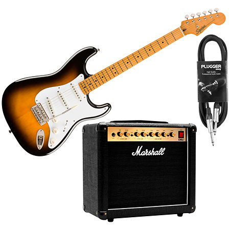 Pack Classic Vibe 50s Stratocaster MN 2 Color Sunburst + DSL5C Combo + Câble Jack Mâle Mono Squier by FENDER