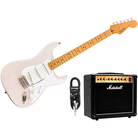 Pack Classic Vibe 50s Stratocaster MN White Blonde + DSL5C Combo + Câble Jack Mâle Mono Squier by FENDER
